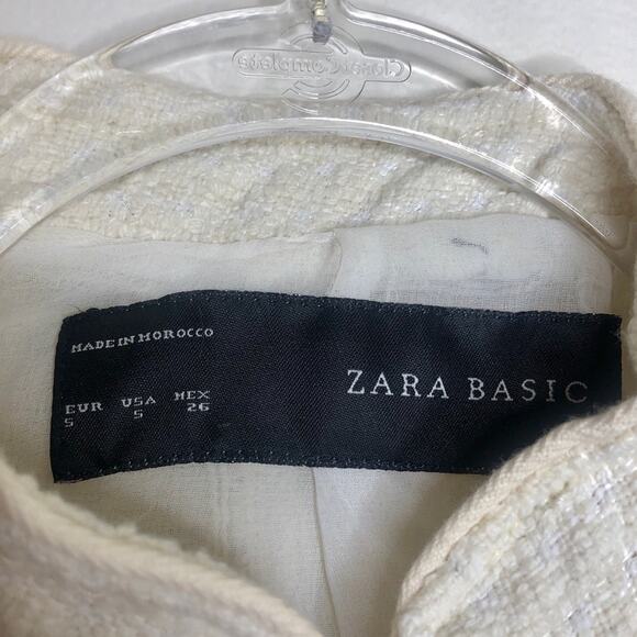 Zara Basic Moroccan Cream Wool Jacket Twee Retro Glam Small - Picture 5 of 6